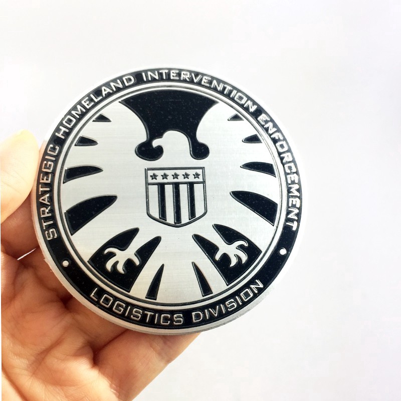 Sticker bằng nhôm hình logo avengers SHIELD S.H.I.E.L.D cho ô tô