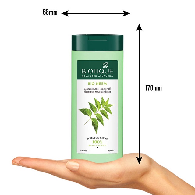 Dầu Gội Biotique Lá Neem Giảm Gàu, Dưỡng Ẩm Cho Da Đầu Khô Nhiều Gàu 180ml