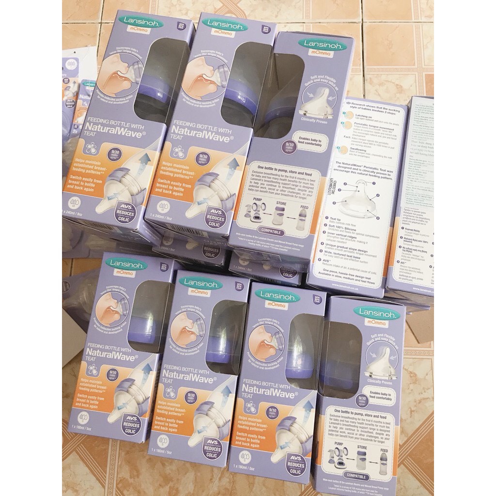 Bình sữa lansinoh - bình sữa cho bé hàng nguyên hộp (160ml/240ml)