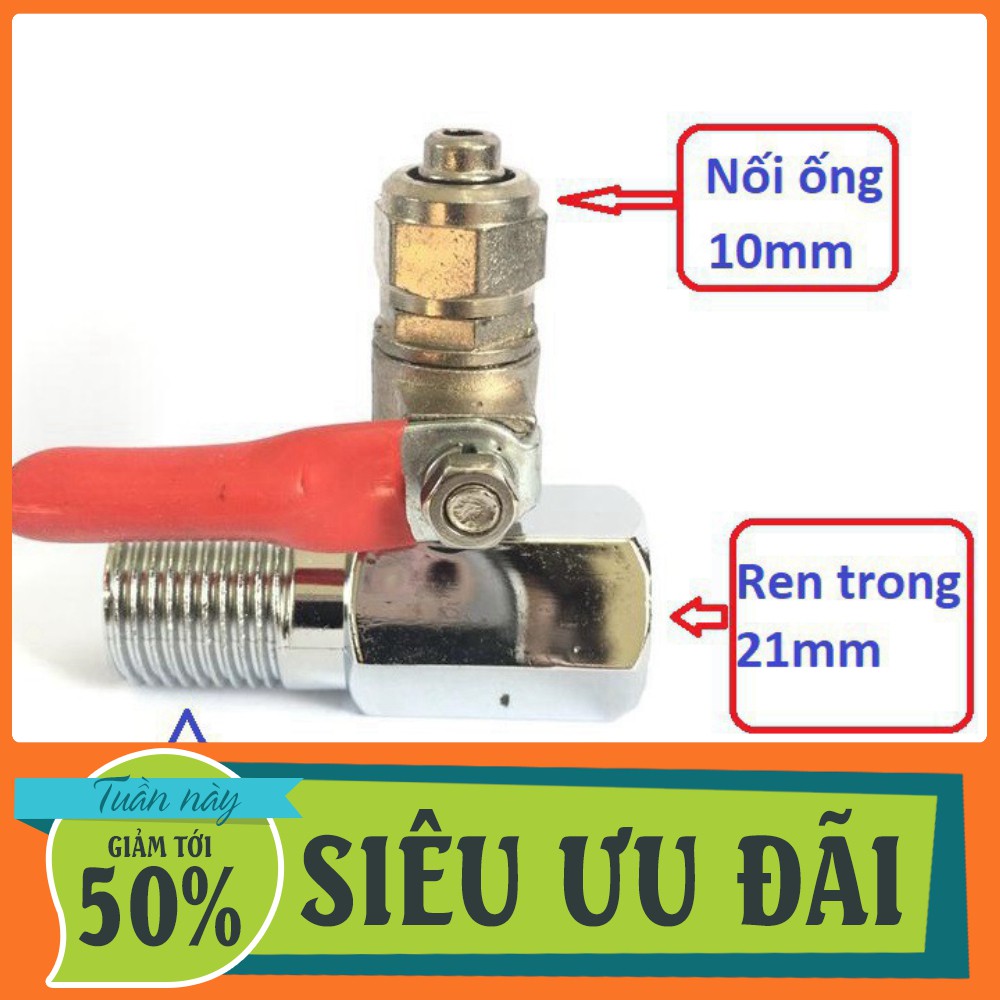 [SALE] [GIÁ TỐT] Bộ chia nước đầu vào hệ thống phun sương, ren 21mm, có van khóa.