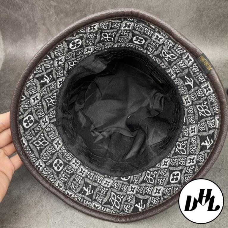 Mũ Bucket Dệt Hoạ Tiết Thêu LV Paris Thời Trang Cao Cấp Giá Rẻ