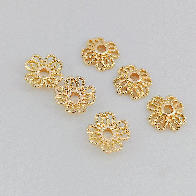 Bộ 50 Phụ Kiện 14k Màu Vàng Đồng Để Làm Đồ Trang Sức Thủ Công 8mm