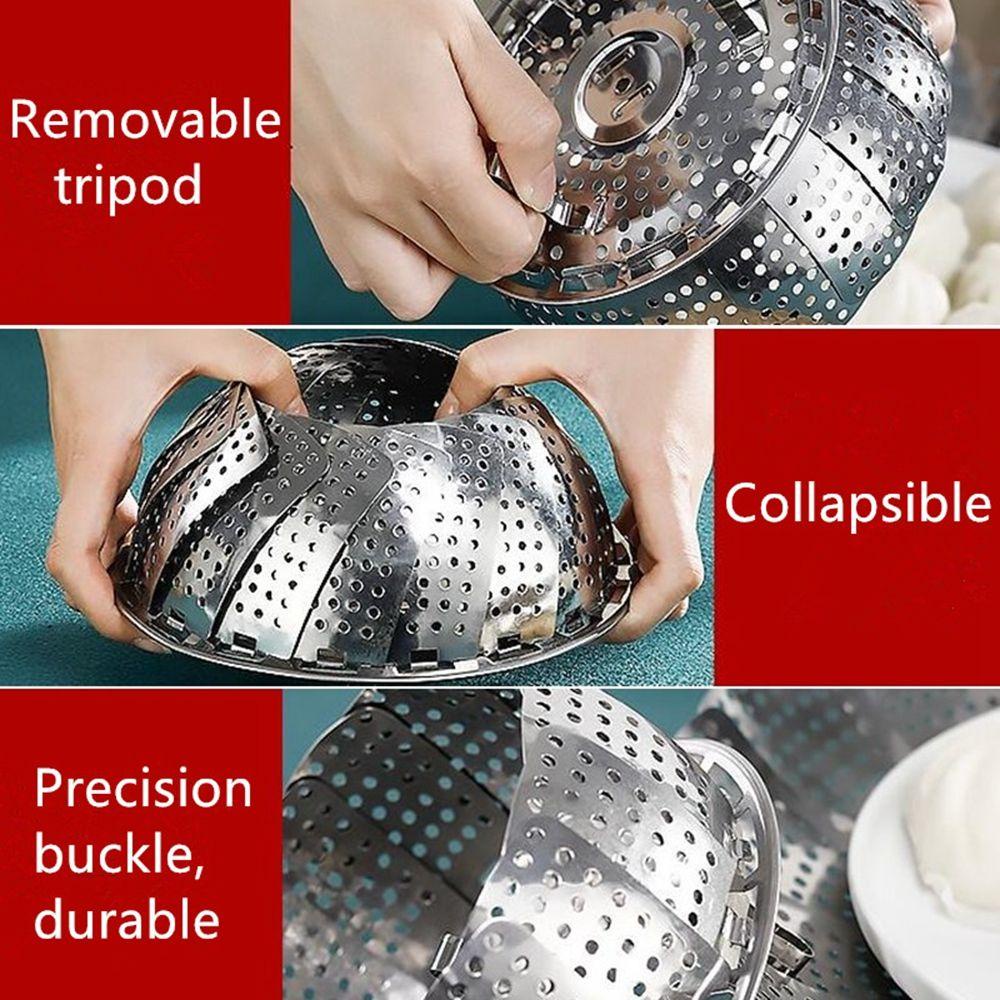 Khay Hấp Trái Cây Bằng Thép Không Gỉ Có Thể Mở Rộng Tiện Lợi