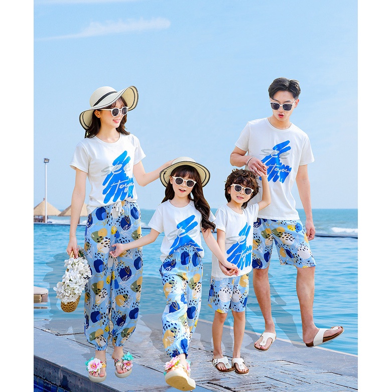 Áo Gia Đình Familylove - Mẫu Áo Đồng Phục Gia Đình Đi Biển Họa Tiết Đẹp See To You Chất Liệu Cotton 100% Co Giãn