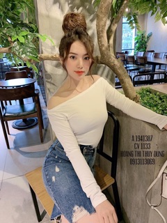 ÁO LỆCH VAI TAY DÀI TRƠN