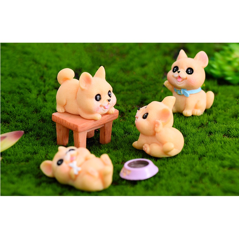 Mô hình chó bull dễ thương cho các bạn dựng tiểu cảnh, terrarium, DIY