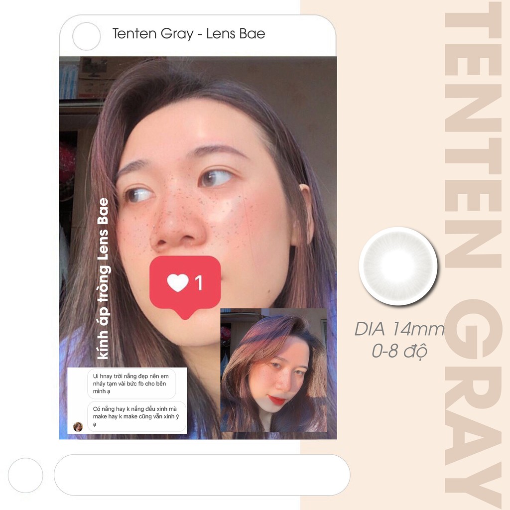 eun GY lens mắt cận tự nhiên trong veo XÁM TRONG GRAY kính áp tròng Hàn Quốc DABAE o