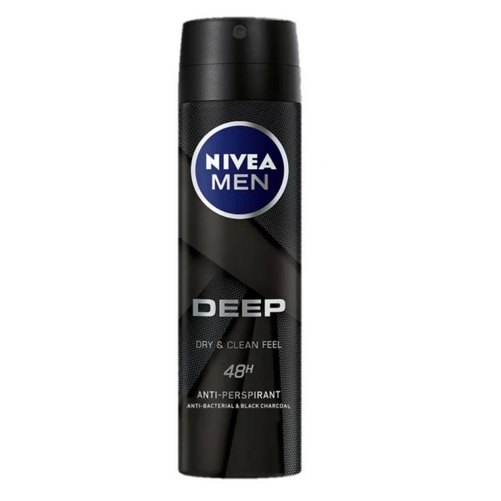 Xịt khử mùi Nam Nivea Men Deep Black Charcoal Thái Lan 150ml