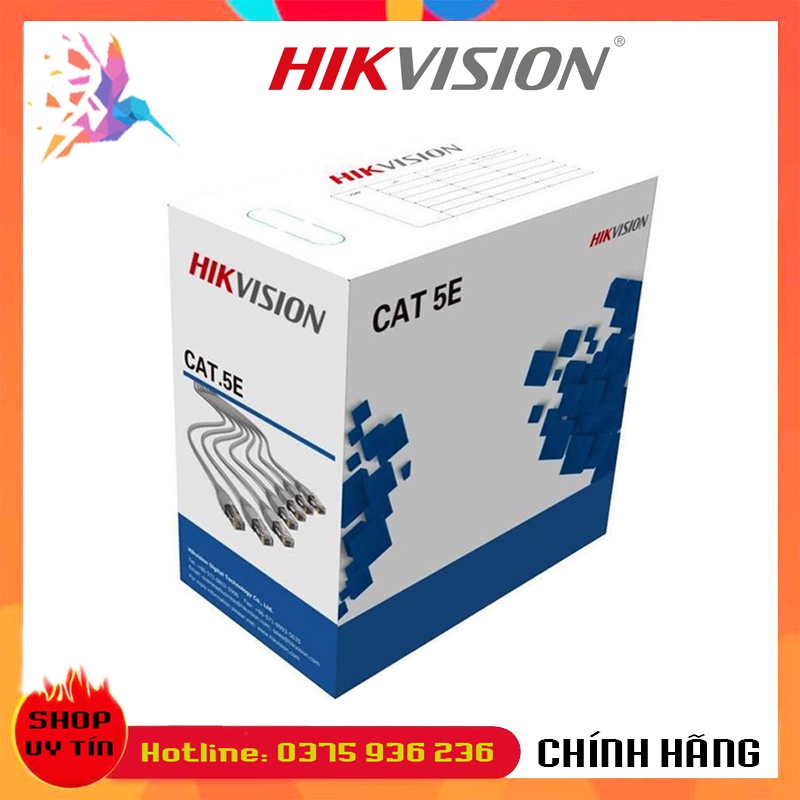 [ Đồng nguyên chất ] Cuộn Dây Cáp Mạng Cat5E CAT6 Hikvision 8 Lõi Đồng Nguyên Chất Cuộn 305M - Chuyên Dụng Cho Camera IP