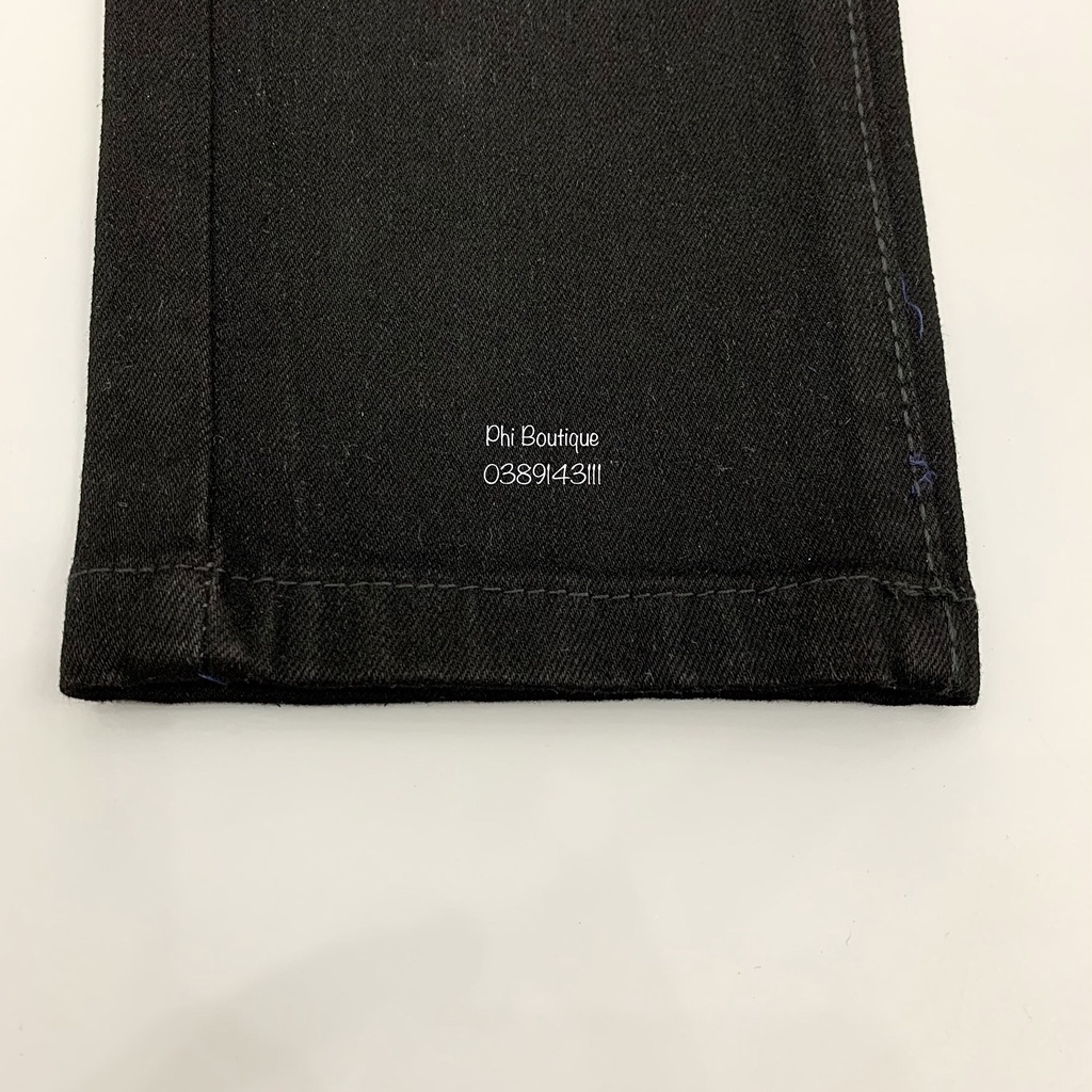 Quần jean bò nam Amiri skinny thêu khoá zip đùi phối rách lót da nhăn dọc đùi phong cách boy phố