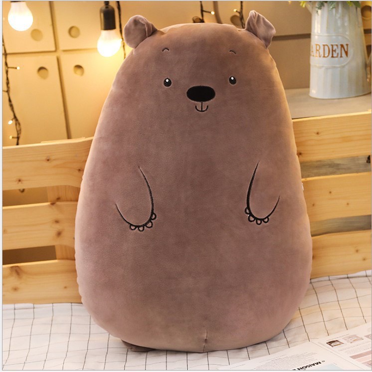 Gấu bông animal size 50cm béo ú,Gối ôm miniso có khóa kéo