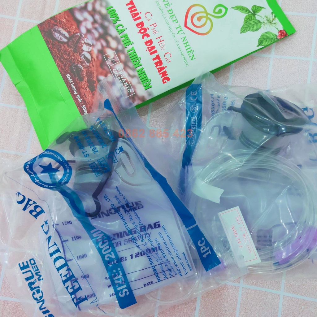 Bộ dụng cụ thải độc đại tràng cà phê enema chính hãng, thải độc cà phê - Coffee enema