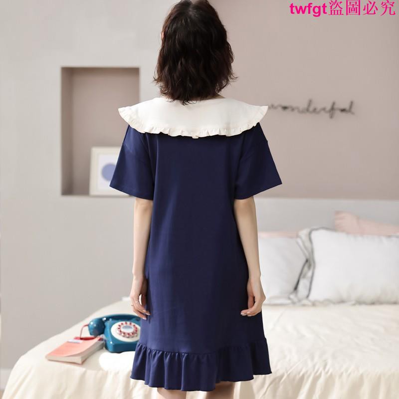 Đầm Ngủ Cotton Plus Size Ngắn Tay Thời Trang Nữ 2021