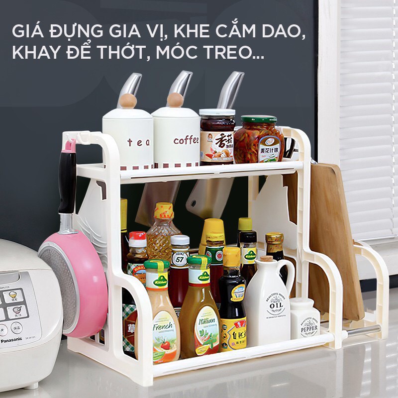 Kệ Để Gia Vị Nhà Bếp 2 Tầng Chữ H