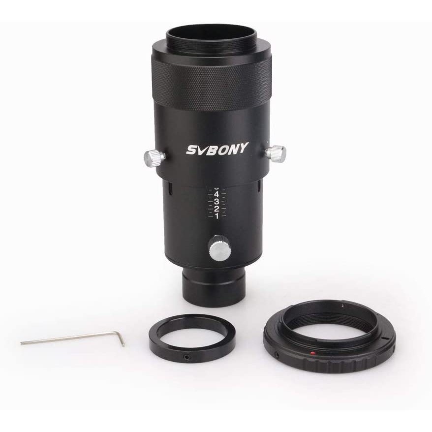 Svbony SV112 Variable Eyepiece Projection Kit for Telescopes 1.25" Fully Metal Deluxe w/ Canon/Nikon T-Ring Adapter