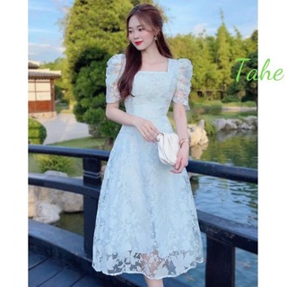 Đầm dự tiệc sang trọng dáng xòe thiết kế phối ren Tahe V125 126