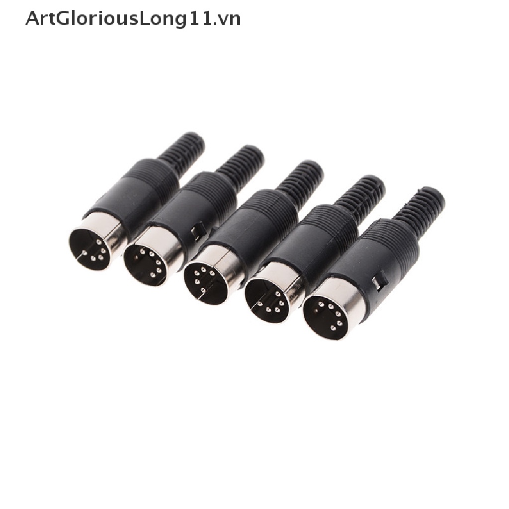 Set 5 Phích Cắm DIN 5 Pin Với Tay Cầm Bằng Nhựa Tiện Dụng