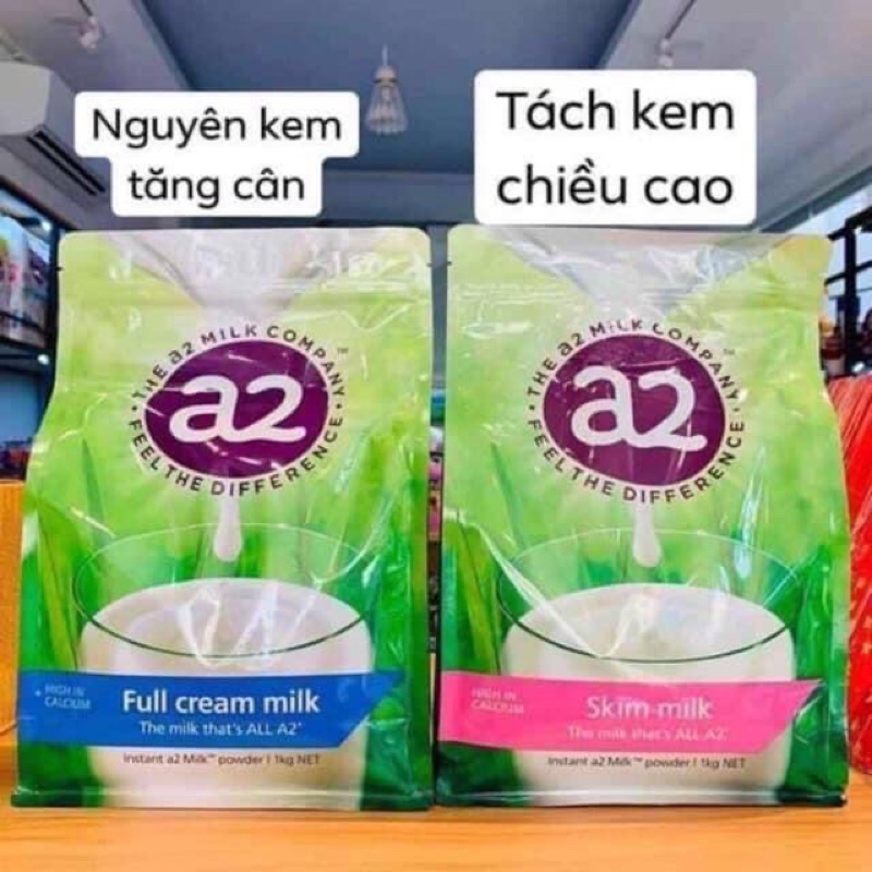 Sữa A2 Australia tách kem/nguyên kem giàu Canxi gói 1kg date 2022