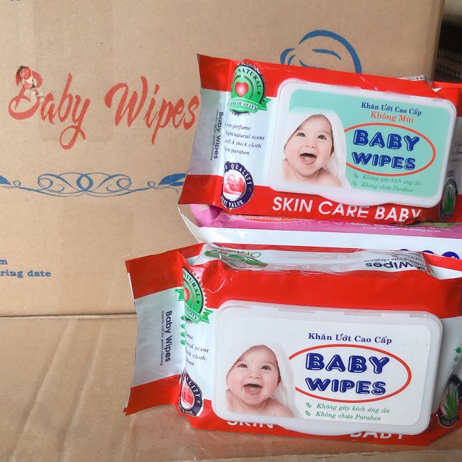 khăn giấy ướt baby wipes 80 gram có mùi và không mùi