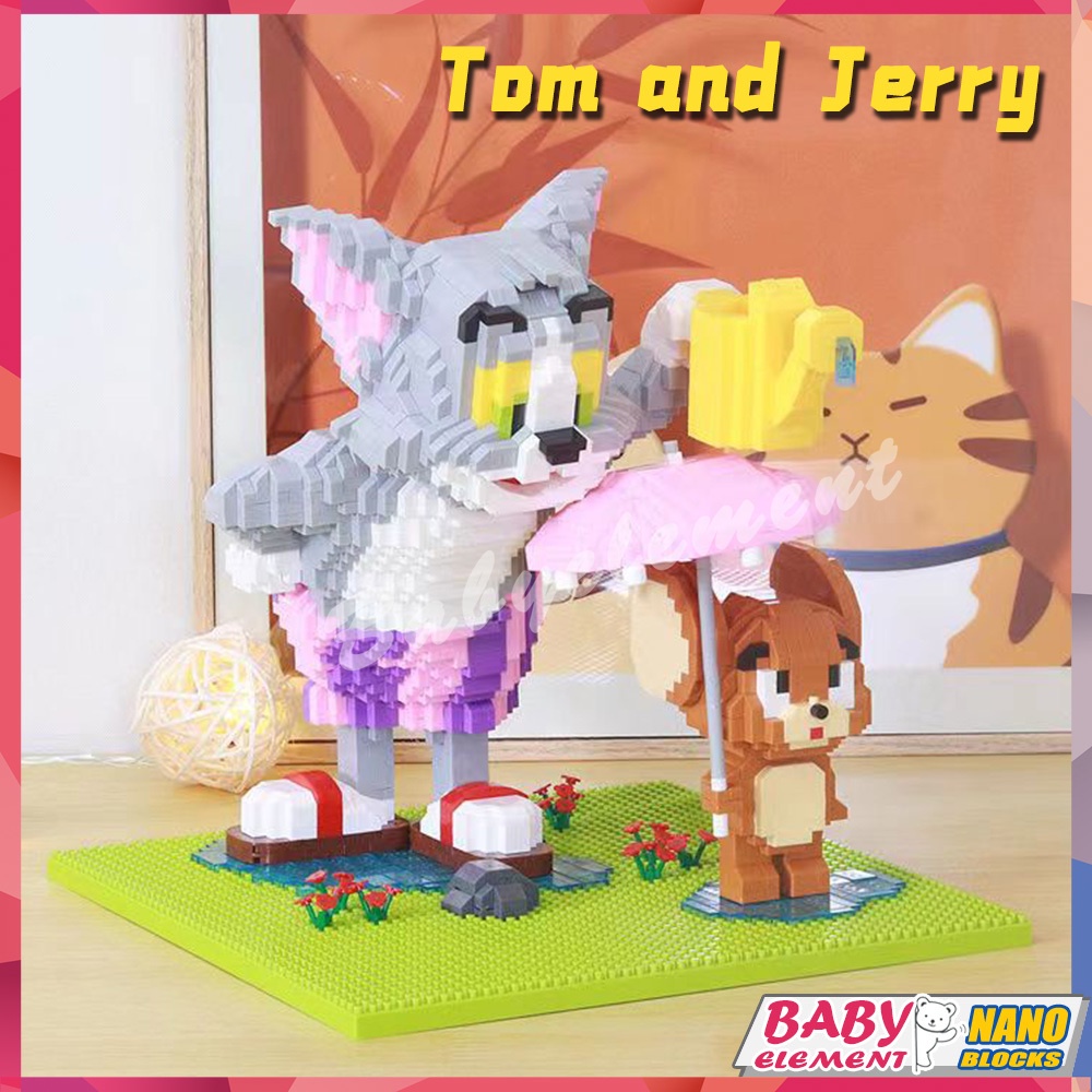 Đồ Chơi Khối Lắp Ghép Nhân Vật Hoạt Hình Tom Và Jerry DIY