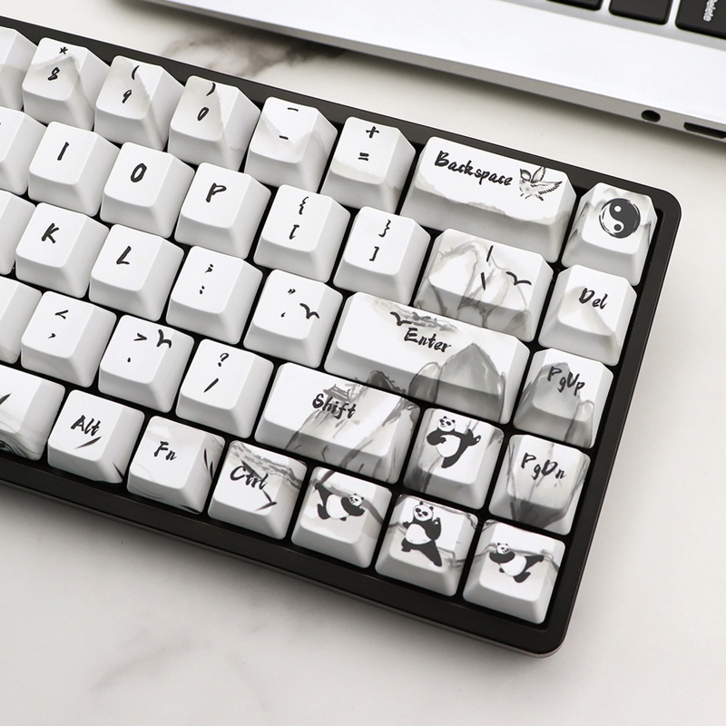 Nút Bàn Phím Cơ OEM PBT 68 Phím Hình Gấu Trúc Dễ Thương