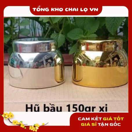 Hủ Đựng Kem ❤ SIÊU RẺ ❤ Hủ bầu Xi vàng, bạc 120g đựng kem body, chiết mỹ phẩm, phụ kiện du lịch