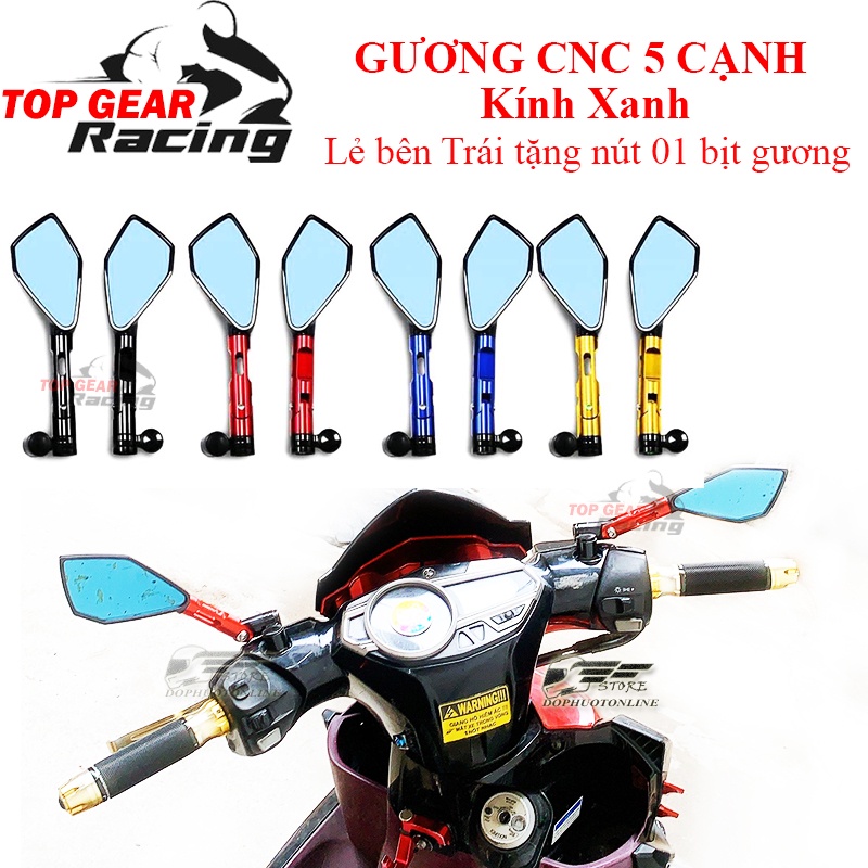 Gương 5 Cạnh Xe Máy - kèm ron xoay 360