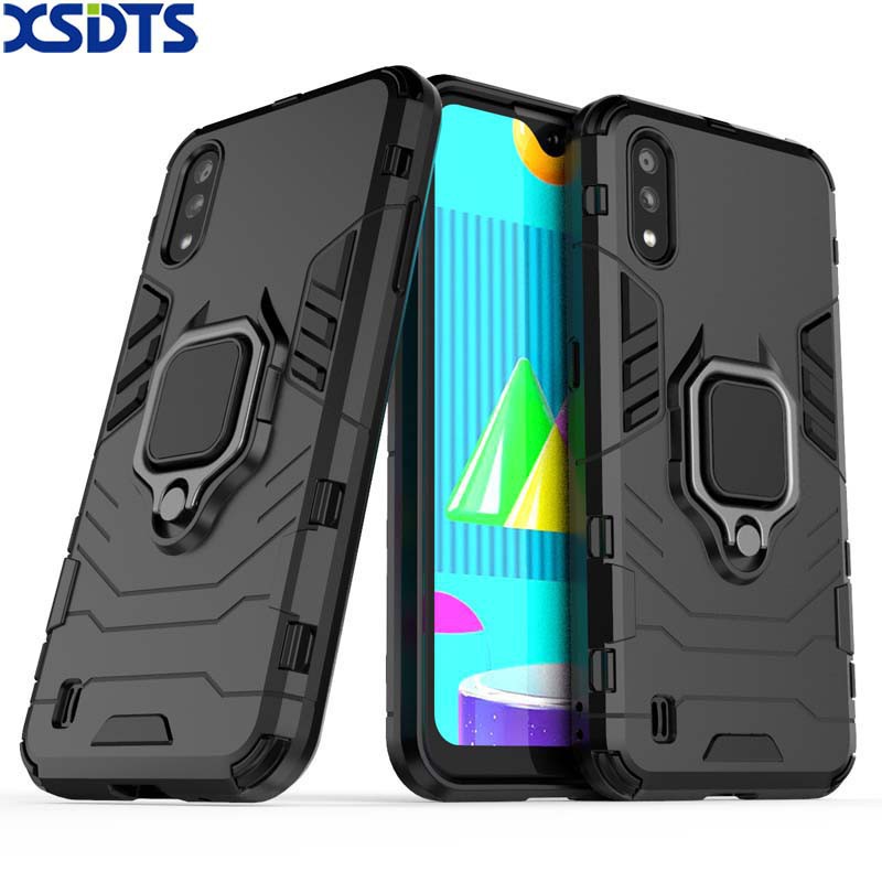 Samsung M01 M 01 Phone Case Armor Cover Samsung Galaxy M11 M01 M015F Case Silicone Bumper Ring Holder Stand Hard Back Casing