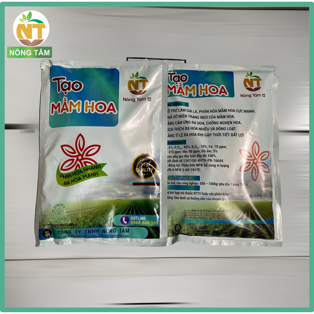 Phân bón Siêu tạo mầm hoa, kích ra hoa cực mạnh chuyên cho cây ăn trái, gói 1kg
