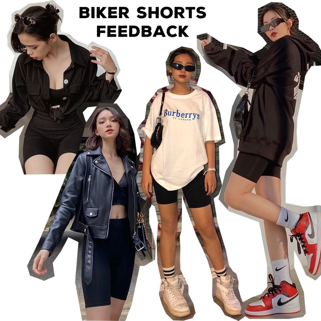 Quần đùi biker short MiaRitta legging lửng ngố cạp cao siêu co giãn freesize Q368 Feedback KH