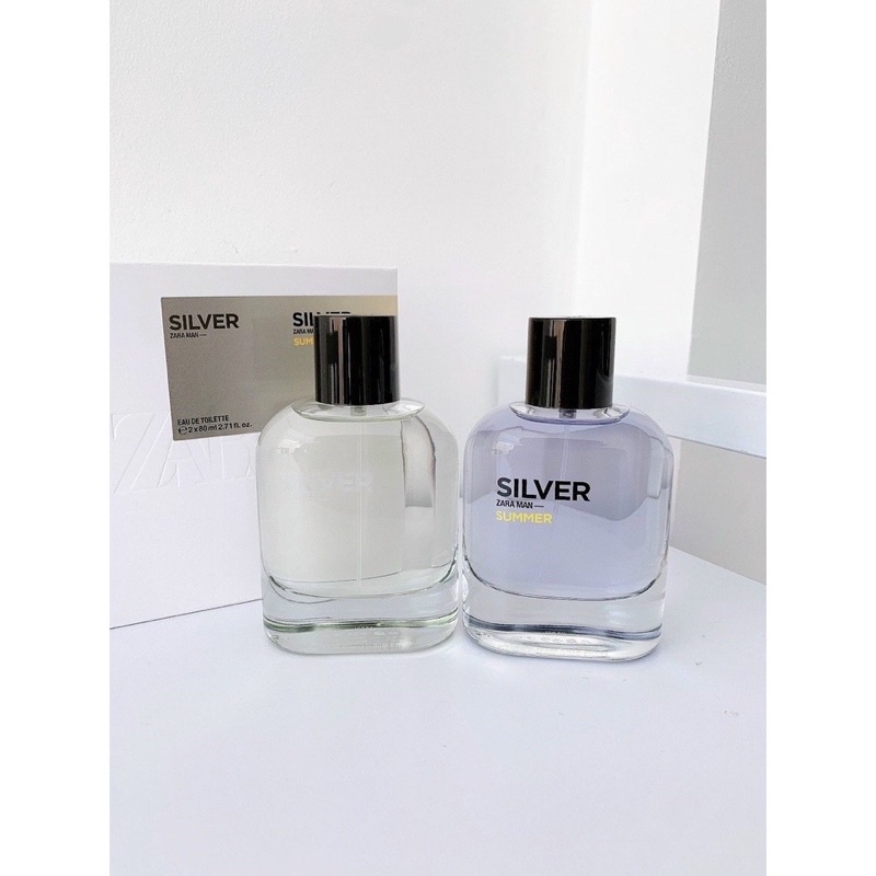 Set nước hoa nam ZARA MAN SILVER + MAN SILVER SUMMER EDT 100ML .