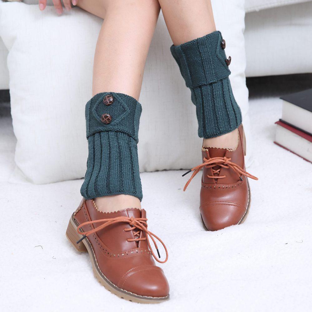 HS Vớ Ống Chân Giữ Ấm Màu Sắc Đơn Giản Có Nút Cài