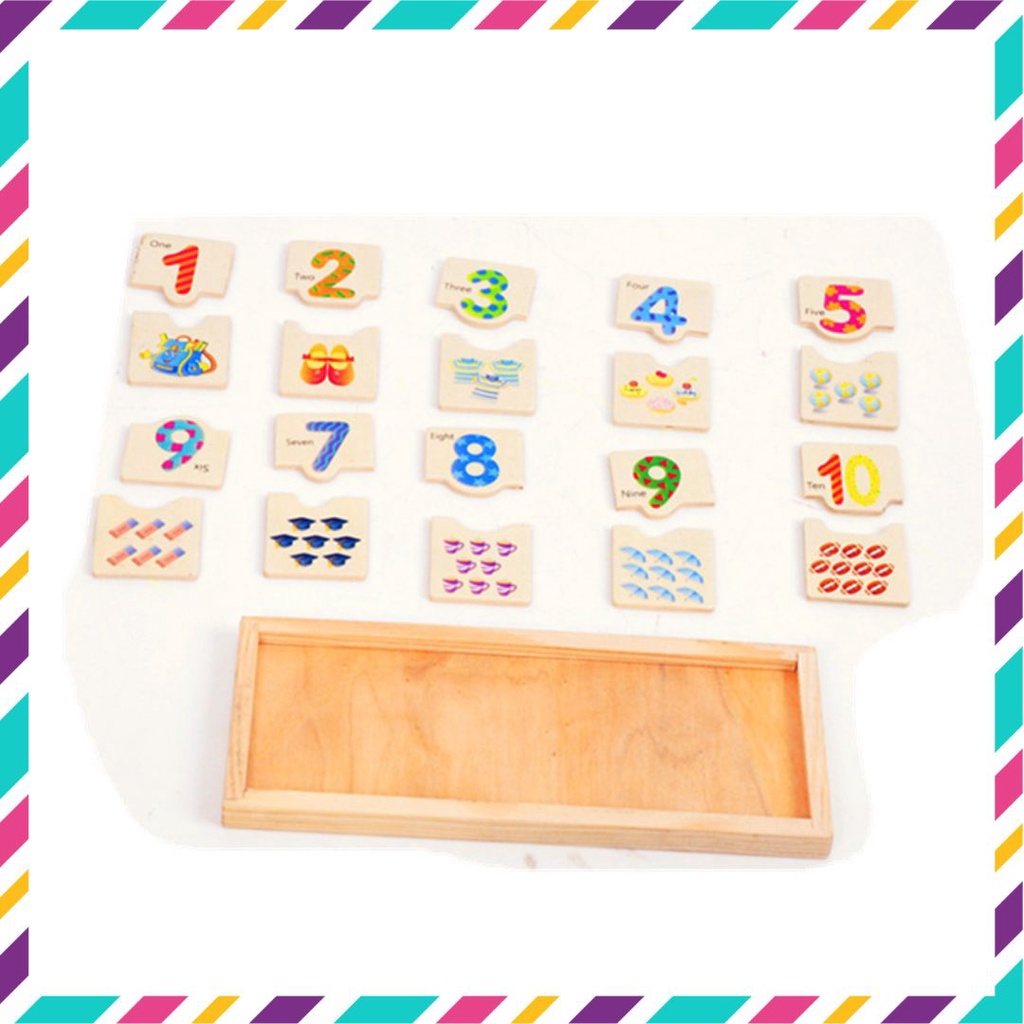 Đồ chơi gỗ, đồ chơi thông minh ghép hình số học đếm bằng gỗ cho bé