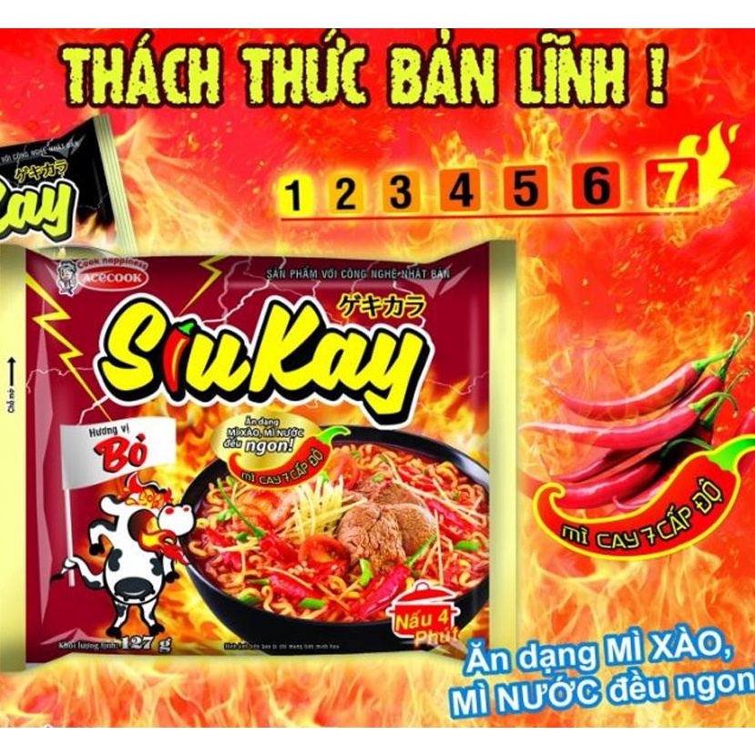 Mì SiuKay gói 127g vị bò/hải sản