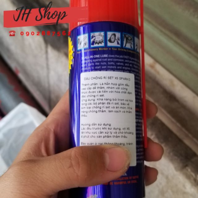 Dầu chống rỉ sét X5 Sparko 200ml