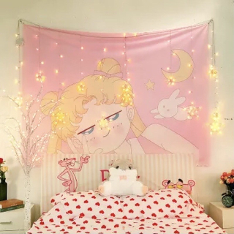 Tranh vải treo tường tông hồng cute