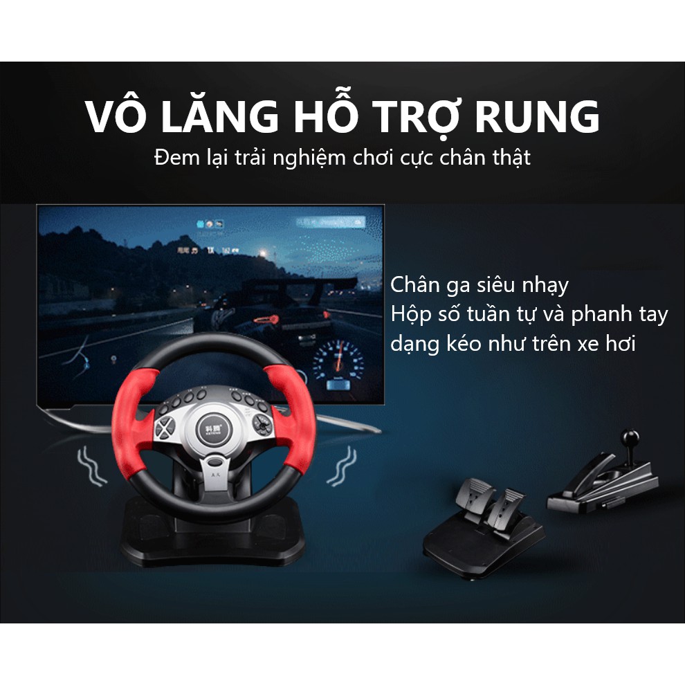 Vô lăng chơi game KETENG KRATON 900 độ | Học lái xe |PC/PS3/PS4 | Bảo hành 12 tháng | Phù hợp mọi loại game