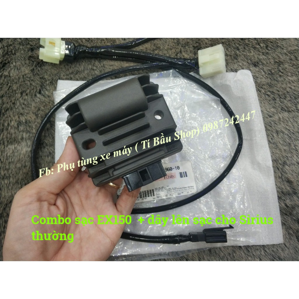 Combo sạc EX150 chính hãng + dây lên sạc chuyển điện bình cho Sirius thường