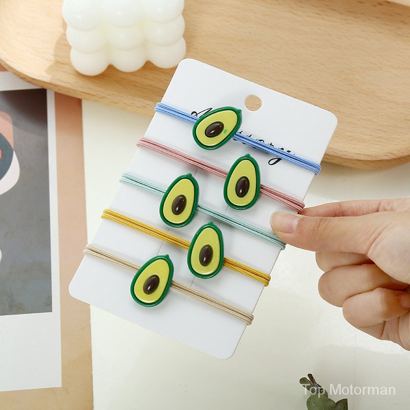 Avocado-shaped Rubber Hairbands Stretch Design Korean Style For Couples