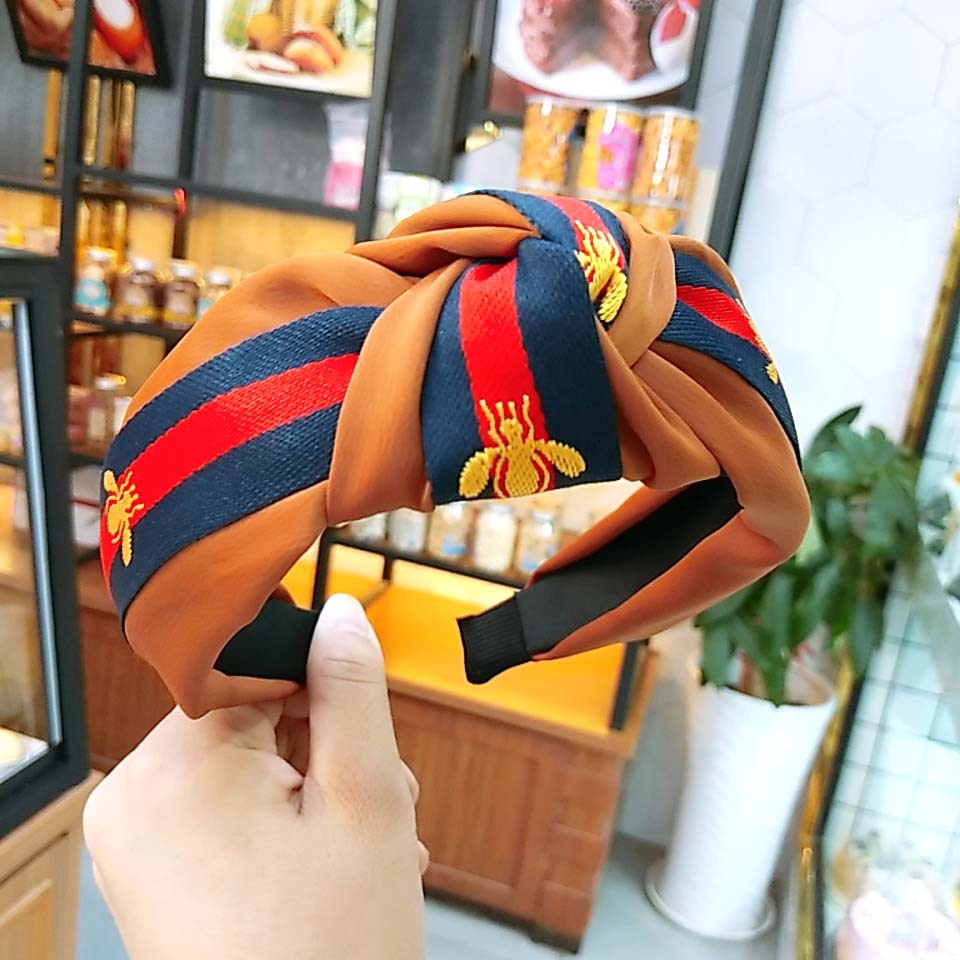 Băng Đô Cài Tóc Bản Rộng Bằng Vải Màu Trơn Thắt Nút Bản Rộng Thời Trang Hàn Quốc Cho Nữ