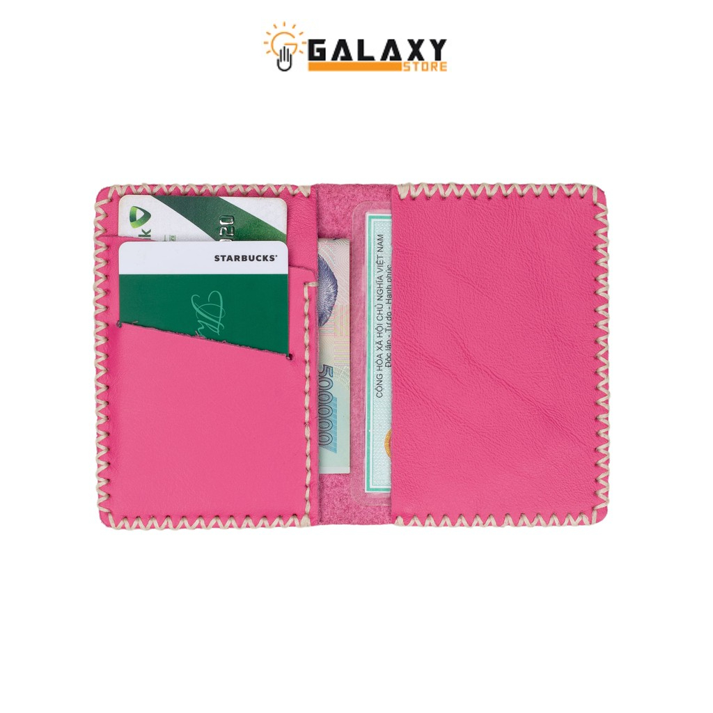 Ví Nữ Nhỏ Handmade Da Thật Galaxy Store GVM05 (Hồng)