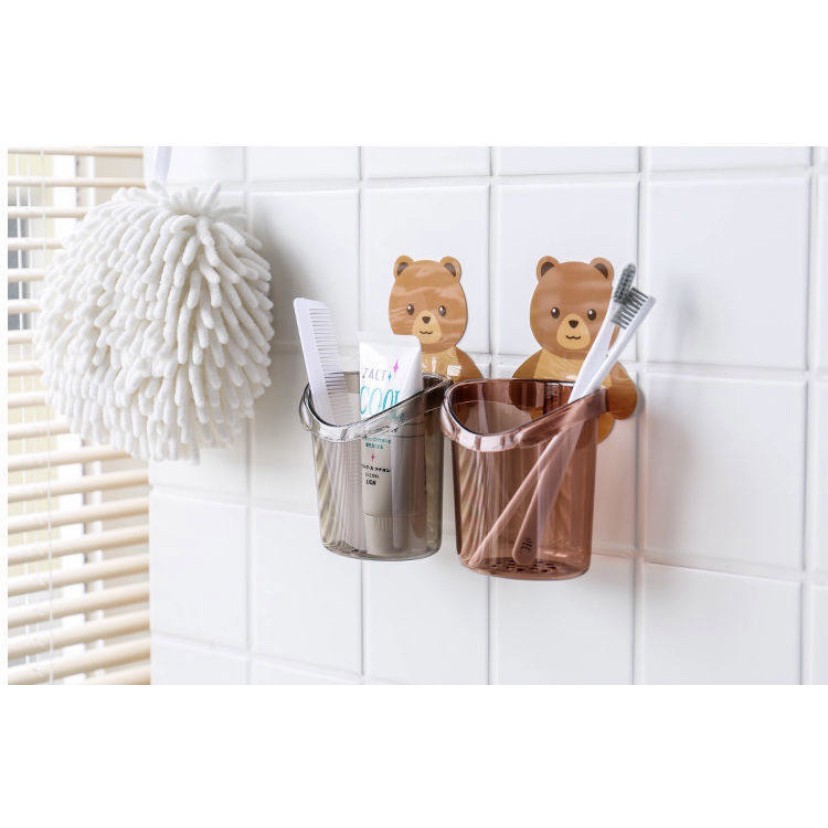Cốc Đựng Bàn Chải, Kem Đánh Răng Hình Gấu Gắn Tường Cao Cấp 88183 Shop Giao Hàng Nhanh 88
