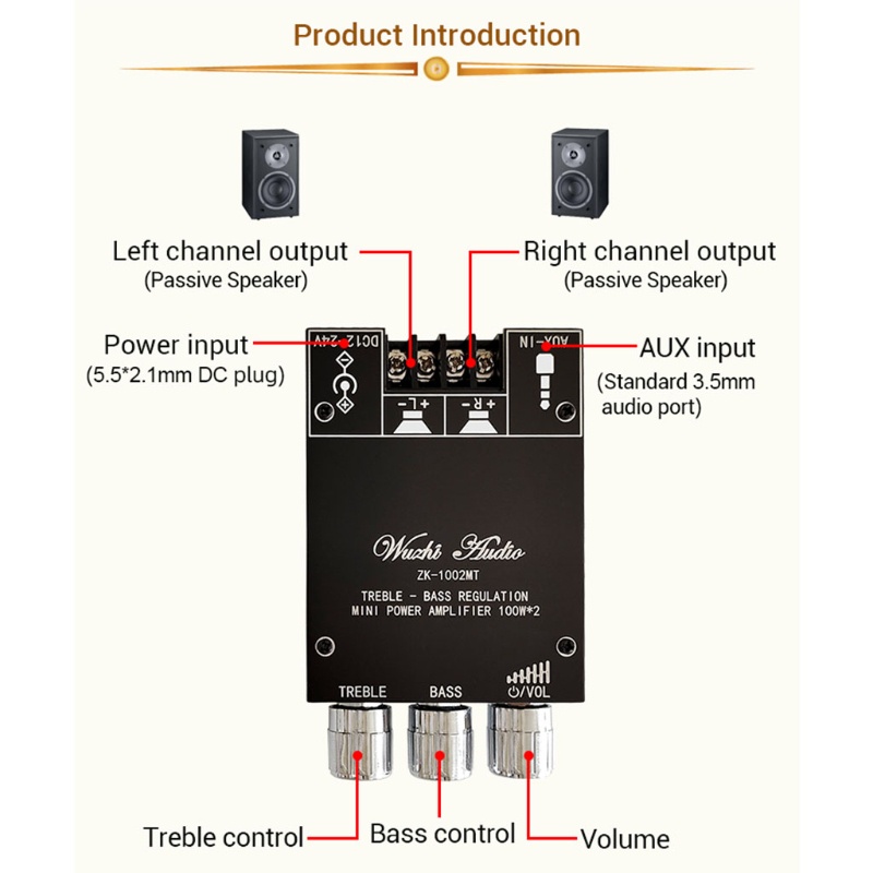 Mô Đun Khuếch Đại Âm Thanh Bluetooth 1002MT Chuyên Dụng Cho Xe Hơi / Nhà Cửa