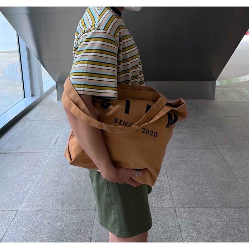 TÚI TOTE BAG IN CHỮ SIAM MÀU ĐEN ĐƠN GIẢN