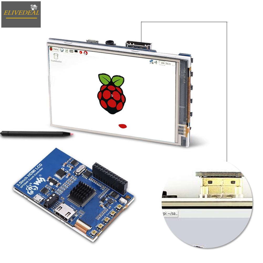 Màn hình HDMI LCD 3.5 inch 1080P IPS 60fps chuyên dụng cho Raspberry Pi + kèm ốp Acrylic màu đen