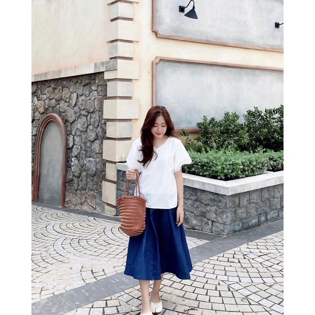 Chân váy denim form xoè thiết kế Ma Vie