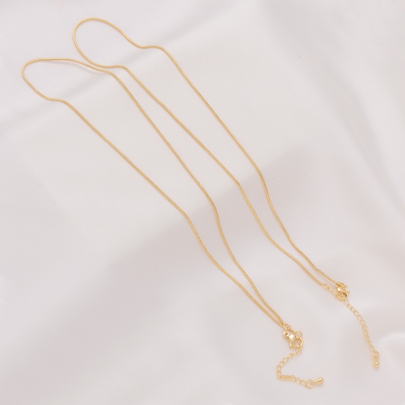 Dây Chuyền Mạ Vàng 18-Inch Mặt Hình Con Rắn 14k Có Thể Điều Chỉnh