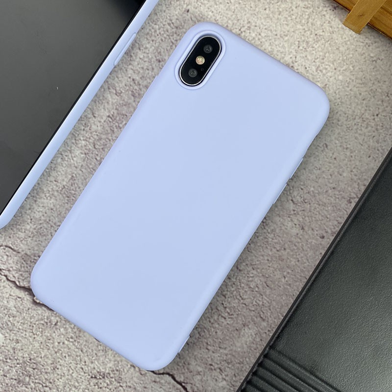 Samsung S9 S9PLUS S10 S10PLUS S7edge S21Ultra S21+ A12 A42 5G A6 A8 2018 A6Plus A6+ A8Plus A8+ Light purple pure color TPU silicone mobile phone case Frosted plain face mobile phone protective cover Simple fall proof mobile phone soft shell
