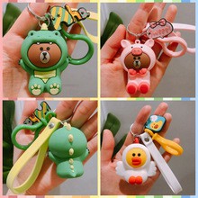 Móc Khoá gấu brown có dây tag MKDT31 móc khoá jungle brown cute móc khoá dễ thương