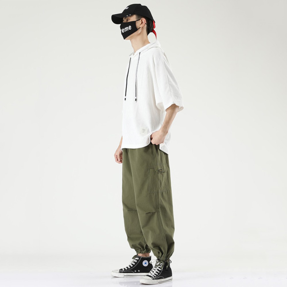 Bộ Quần Áo Thun Nam Thể Thao Mùa Hè Áo Hoodies Ngắn Tay Có Mũ Kết Hợp Quần Jogger Buộc Gấu SET NAM 90000156 | BigBuy360 - bigbuy360.vn